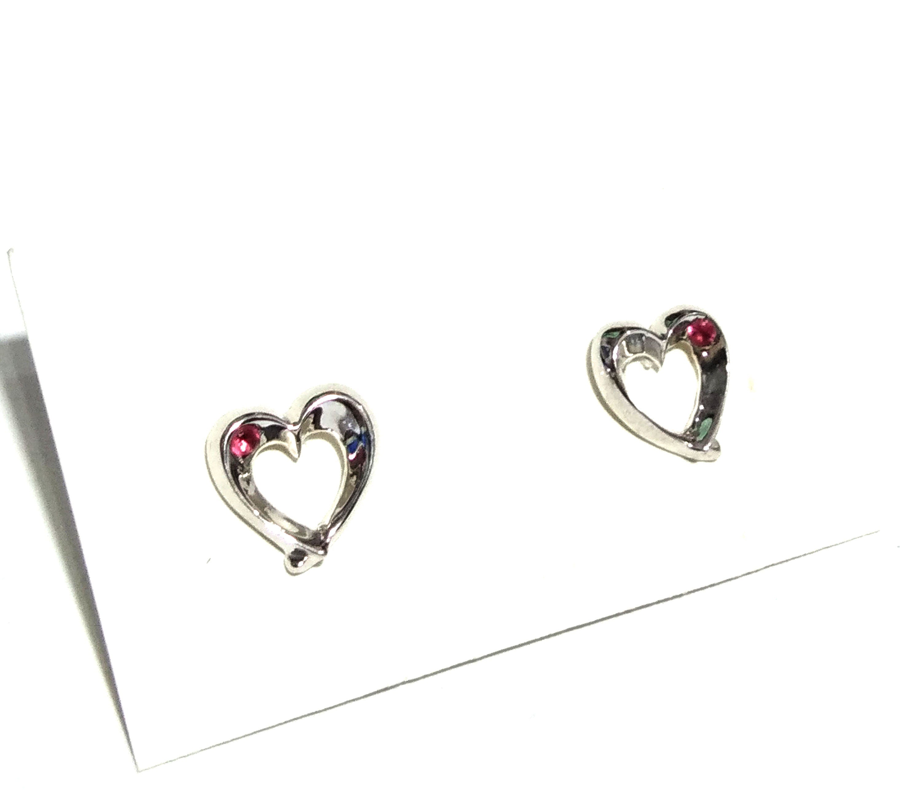 Silver Stud Earring Design, Heart Small Stud Earring, 925 Solid Starling Silver Stud Earring, Gifts For Her, Unique Birthstone Studs
